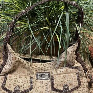 Stylish Beige Patterned Shoulder Bag